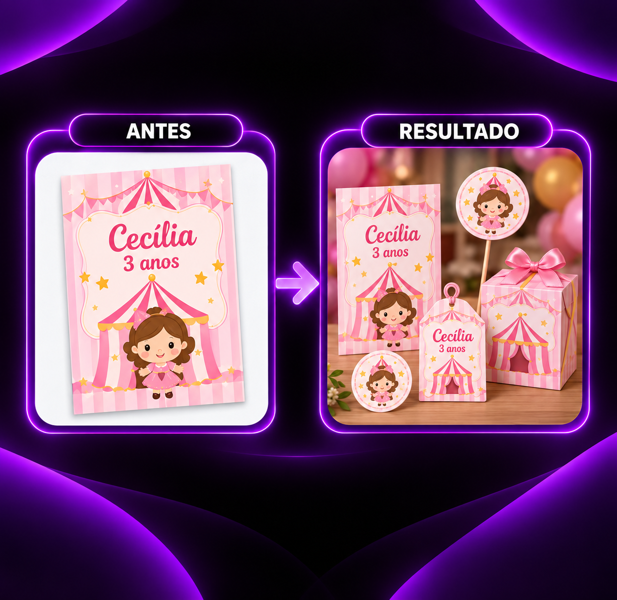 Kit festa personalizado