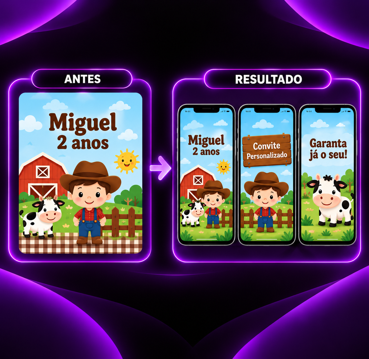 Stories para divulgar convites